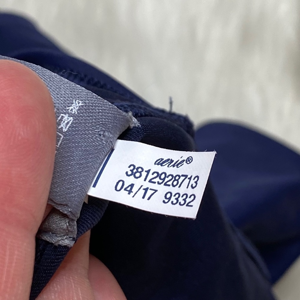 Aerie One Piece Swimsuit Super Scoop Cutouts Navy - Picture 5 of 7